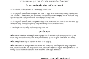 Quyết định 1314/QĐ-UB 2005 Quy chế tổ chức thi tuyển công chức Thừa Thiên Huế