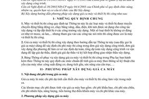 Thông tư 06/2005/TT-BXD hướng dẫn phương pháp xây dựng giá ca máy thiết bị thi công