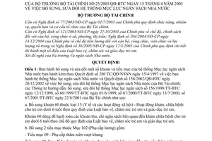 Quyết định 23/2005/QĐ-BTC sửa đổi hệ thống Mục lục Ngân sách nhà nước