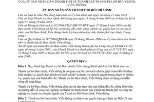 Quyết định 61/2005/QĐ-UB thành lập Thanh tra Sở Bưu chính, Viễn thông