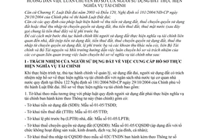 Thông tư liên tịch 30/2005/TTLT-BTC-BTNMT hướng dẫn luân chuyển hồ sơ người sử dụng đất thực hiện nghĩa vụ tài chính