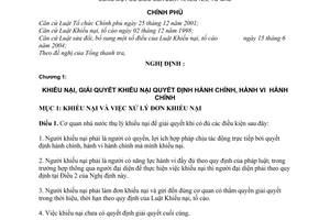 Nghị định 53/2005/NĐ-CP hướng dẫn thi hành Luật Khiếu nại, tố cáo và Luật bổ sung Luật Khiếu nại