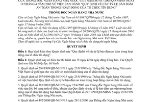 Quyết định 457/2005/QĐ-NHNN tỷ lệ bảo đảm an toàn hoạt động tổ chức tín dụng