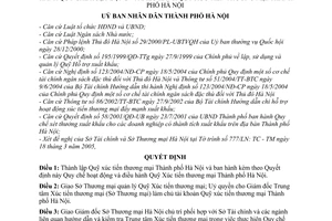 Quyết định 51/2005/QĐ-UB thành lập quy chế hoạt động điều hành Quỹ xúc tiến thương mại Hà Nội