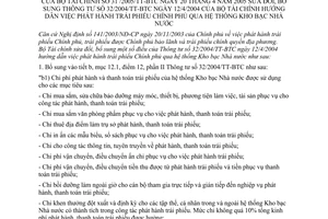 Thông tư 31/2005/TT-BTC phát hành trái phiếu Chính phủ qua hệ thống Kho bạc Nhà nước sửa đổi 32/2004/TT-BTC