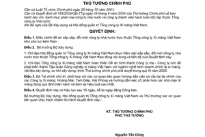 Quyết định 86/2005/QĐ-TTg điều chỉnh Đề án sắp xếp, đổi mới công ty nhà nước thuộc Tổng công ty Xi măng Việt Nam