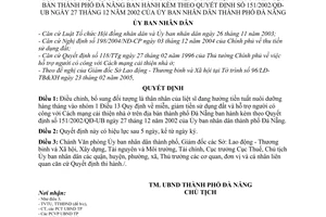 Quyết định 45/2005/QĐ-UB điều chỉnh miễn, giảm tiền sử dụng đất hỗ trợ người có công cách mạng cải thiện nhà ở