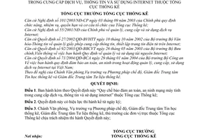 Quyết định 964/2005/QĐ-TCTK Quy chế bảo đảm an toàn, an ninh mạng máy tính trong cung cấp dịch vụ, thông tin sử dụng internet thuộc Tổng cục Thống kê