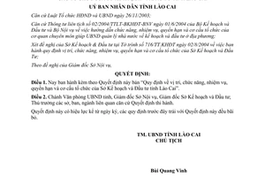 Quyết định 138/2005/QĐ-UB cơ cấu tổ chức Sở Kế hoạch Đầu tư Lào Cai
