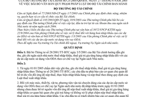 Quyết định 25/2005/QĐ-BTC  bãi bỏ văn bản pháp luật