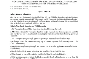Quyết định 01/2005/QĐ-TANDTC Quy chế làm việc tổ Thẩm phán phụ trách tiến hành thủ tục phá sản