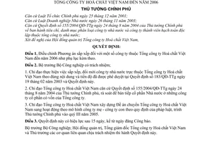 Quyết định 88/2005/QĐ-TTg điều chỉnh phương án sắp xếp đối với công ty thuộc Tổng Công ty hóa chất Việt Nam đến năm 2006