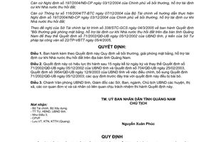 Quyết định 31/2005/QĐ-UB bồi thường giải phóng mặt bằng hỗ trợ tái định cư