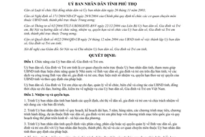 Quyết định 1112/2005/QĐ-UB chức năng nhiệm vụ quyền hạn tổ chức Uỷ ban dân số Gia đình Trẻ em Phú Thọ