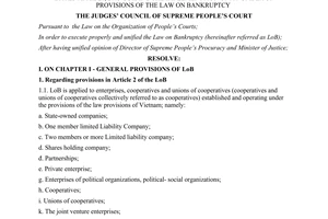 Resolution No. 03/2005/NQ-HDTP on guiding the implementtion of a number
