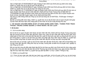 Thông tư 48/2005/TT-BNV hướng dẫn chức năng, nhiệm vụ, quyền hạn cơ cấu tổ chức cơ quan chuyên môn giúp UBND quản lý nhà nước du lịch địa phương