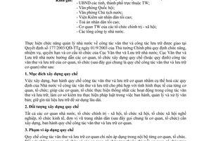 Công văn 260/VTLTNN-NVĐP  hướng dẫn xây dựng quy chế công tác văn thư và lưu trữ