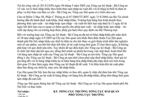 Công văn 1758 TCHQ-KTTT xử lý thuế nhập khẩu theo hình thức tạm nhập tái xuất lô hàng là thiết bị điện tử phụ