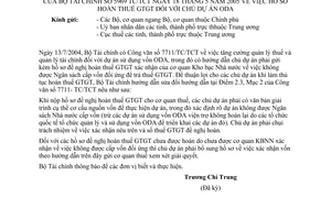 Công văn 5969/TC/TCT hồ sơ hoàn thuế giá trị gia tăng chủ dự án ODA