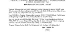 Công văn 1980/TCHQ-GSQL C/O có số dẫn chiếu viết tay
