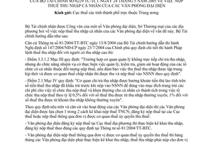 Công văn 6229/TC/TCT nộp thuế thu nhập cá nhân của văn phòng đại diện