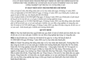 Quyết định 68/2005/QĐ-UB chính sách tài chính di dời cơ sở sản xuất gây ô nhiễm vào Khu công nghiệp tập trung vùng phụ cận