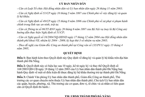 Quyết định 53/2005/QĐ-UB  đăng ký  quản lý hộ khẩu Đà Nẵng
