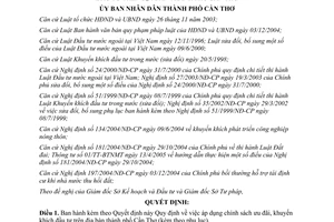 Quyết định 32/2005/QĐ-UB chính sách ưu đãi khuyến khích đầu tư Cần Thơ