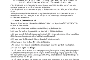 Thông tư 03/2005/TT-BTP hướng dẫn quy định Nghị định 05/2005/NĐ-CP bán đấu giá tài sản