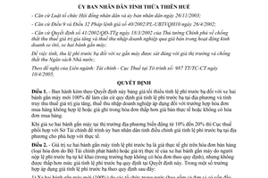 Quyết định 1549/QĐ-UB năm 2005 giá tối thiểu tính lệ phí trước bạ xe hai bánh