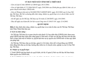 Quyết định số 1547/2005/QĐ-UB cơ cấu tổ chức Sở Thể dục Thừa Thiên Huế