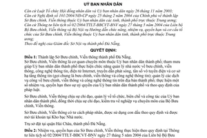 Quyết định 55/2005/QĐ-UB thành lập Sở Bưu chính, Viễn thông thành phố Đà Nẵng