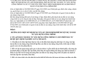 Thông tư 08/2005/TT-BXD hướng dẫn lập, thẩm định, phê duyệt dự án đầu tư xây dựng công trình chuyển tiếp thực hiện Nghị định 16/2005/NĐ-CP