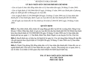 Quyết định 71/2005/QĐ-UB đính chính điều chỉnh bổ sung Bảng giá đất ở đô thị