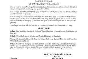 Quyết định 1342/2005/QĐ-UB-NV Quy chế tổ chức hoạt động của Sở Giáo dục đào tạo An Giang
