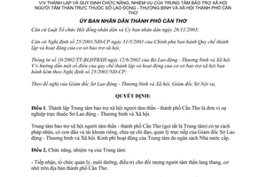 Quyết định 35/2005/QĐ-UB thành lập chức năng nhiệm vụ trung tâm bảo trợ xã hội