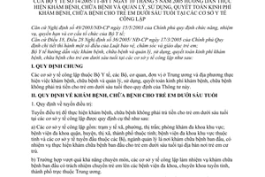 Thông tư 14/2005/TT-BYT hướng dẫn khám bệnh chữa bệnh quản lý sử dụng quyết toán kinh phí khám bệnh chữa bệnh trẻ em duới 6 tuổi cơ sở y tế công cộng