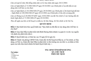 Quyết định 67/2005/QĐ-UB ưu đãi đầu tư xây dựng nhà ở để bán cho thuê Bình Dương