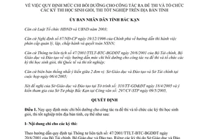 Quyết định 992/2005/QĐ-UBND mức chi bồi dưỡng công tác ra đề thi tổ chức các kỳ thi học sinh giỏi Bắc Kạn
