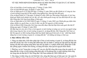 Nghị quyết liên tịch 02/2005/NQLT-HND-BTNMT phối hợp hành động bảo vệ môi trường và quản lý, sử dụng đất đai