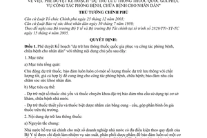 Quyết định 110/2005/QĐ-TTg Kế hoạch dự trữ lưu thông thuốc quốc gia phục vụ công tác phòng chữa bệnh cho nhân dân