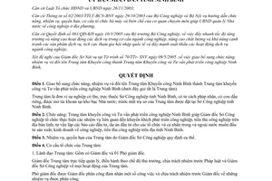 Quyết định 868/2005/QĐ-UB bổ sung chức năng nhiệm vụ đổi tên Trung tâm Khuyến công Ninh Bình