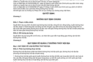 Quyết định 27/2005/QĐ-BGTVT  quản lý đường thủy nội địa