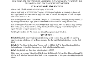 Quyết định 48/2005/QĐ-UB điều chỉnh trợ cấp bảo trợ xã hội đóng góp người nghiện ma tuý tại Bắc Ninh