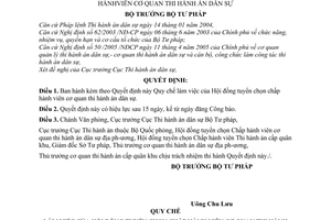 Quyết định 1145/2005/QĐ-BTP Quy chế làm việc Hội đồng tuyển chọn Chấp hành viên cơ quan thi hành án dân sự