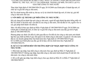 Thông tư 38/2005/TT-BTC hướng dẫn trình tự, thủ tục, xử lý tài chính thành lập mới tổ chức lại giải thể công ty nhà nước