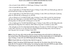 Quyết định 63/2005/CT-UB bổ sung điều chỉnh giá đất tại 212/2004/QĐ-UB Đà Nẵng