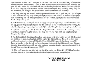 Chỉ thị 12/2005/CT-UB triển khai Nghị định 14/NĐ-CP xử phạt vi phạm hành chính trong thống kê Lào Cai