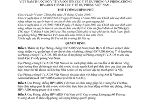 Quyết định 432/QĐ-TTg thành lập Cục Phòng, chống HIV/AIDS thuộc Bộ Y tế đổi tên thành Cục Y tế dự phòng