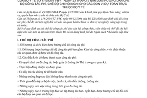 Thông tư 17/2005/TT-BYT hướng dẫn chế độ công tác phí chi hội nghị đơn vị dự toán thuộc Bộ Y tế
